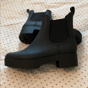 Jeffery Campbell Black Chelsea Rain Boots 7